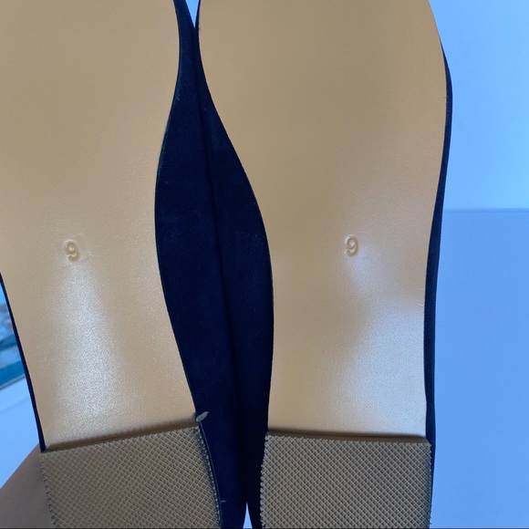 YDN Navy Pointed Toe Flats Office Slip On Shoes - Picture 6 of 8